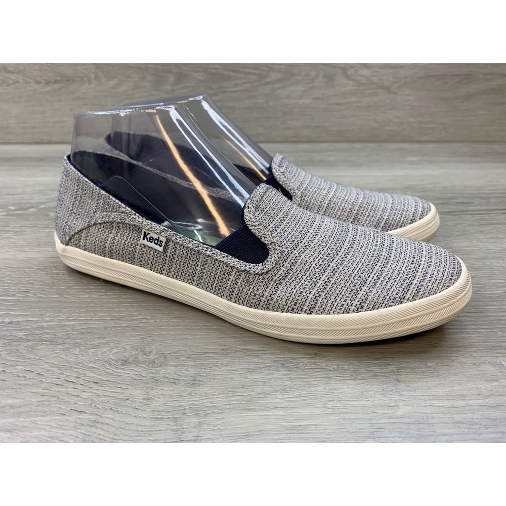 Keds Chillax Blue White Woven Slip On Sneakers Ortholite Women's 8.5 Shoes